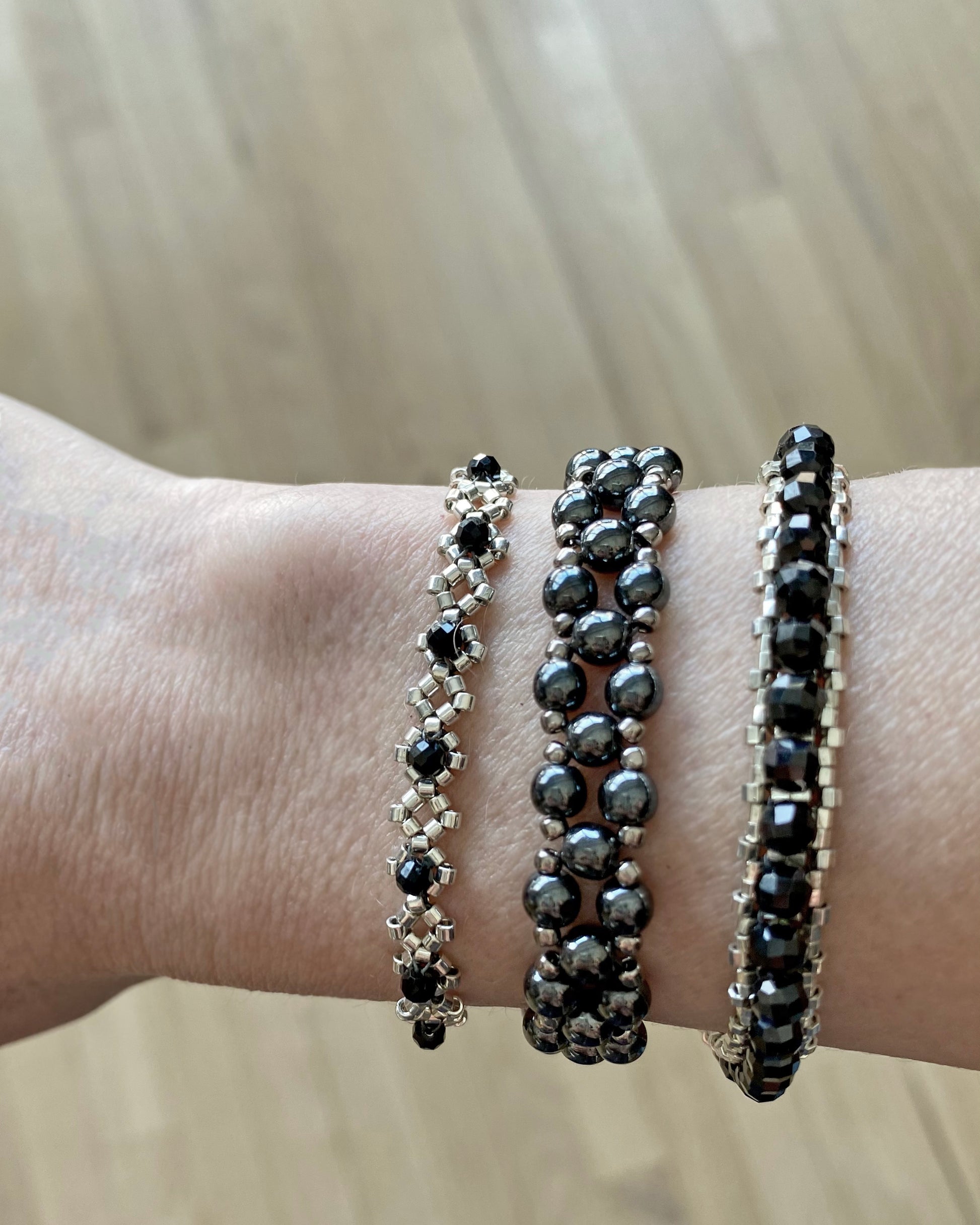 our bracelets are stackable! add different styles together for a different look. 