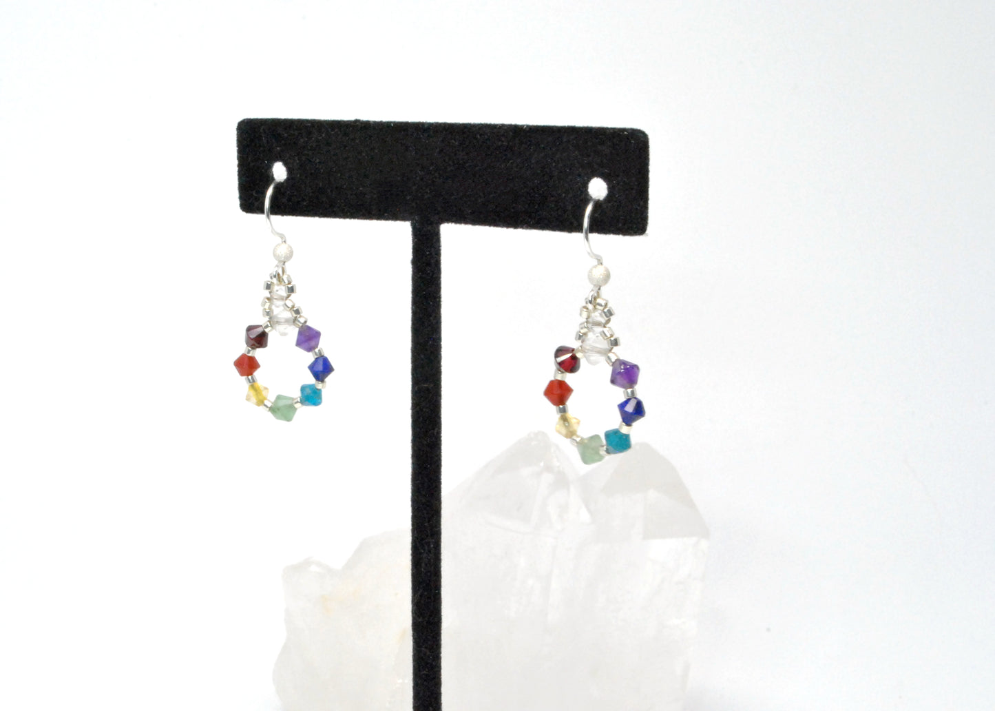 charka gemstone earrings