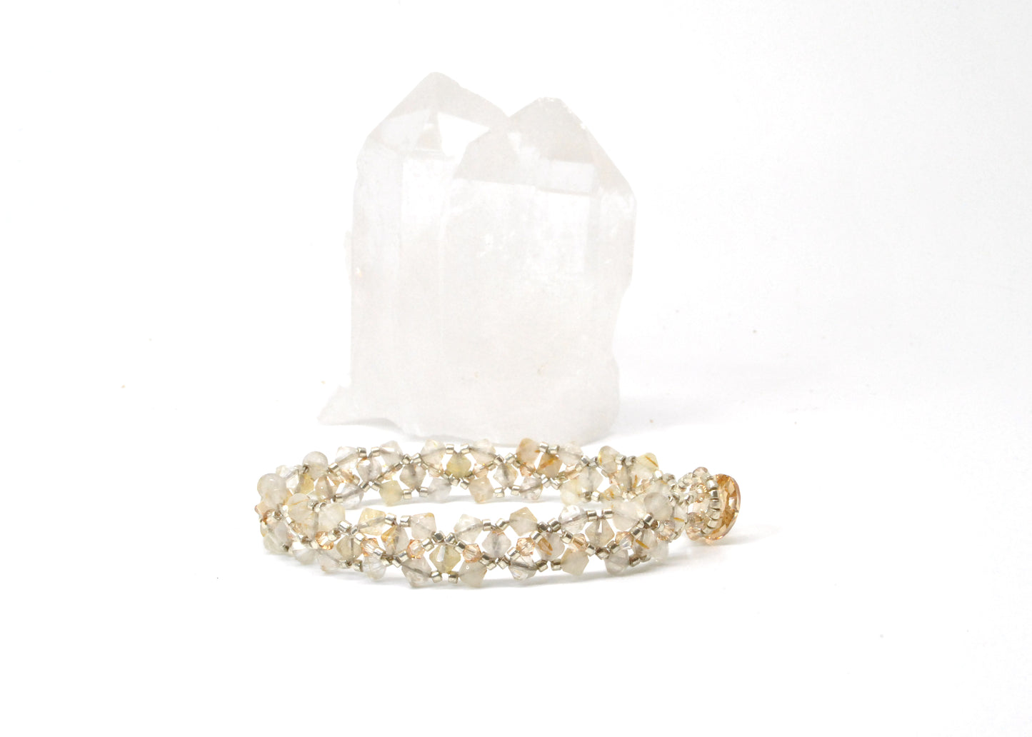 gold rutilated quartz bracelet