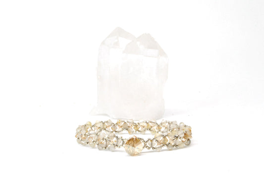 gold rutilated quartz bracelet