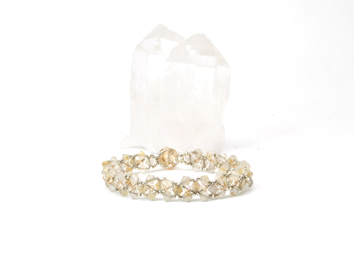 gold rutilated quartz bracelet