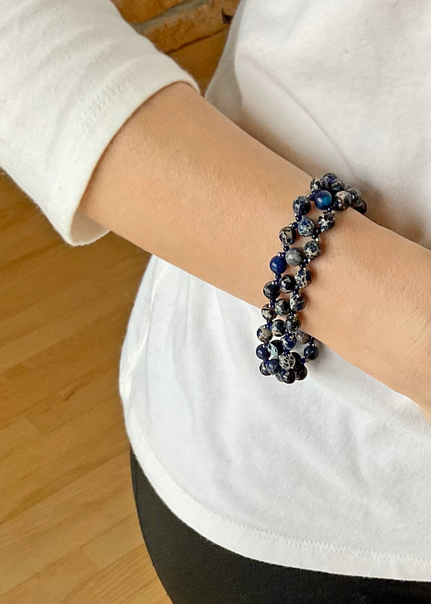 blue jasper gemstone bracelet