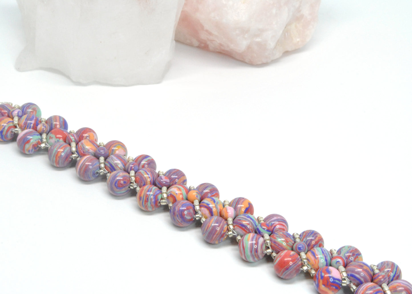 pink calsilica colorful swirl bracelet