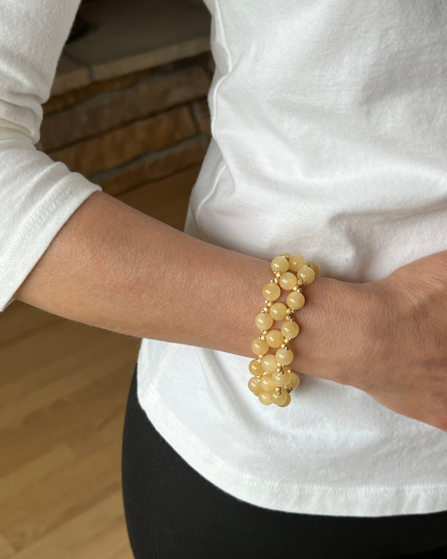 yellow calcite gemstone bracelet