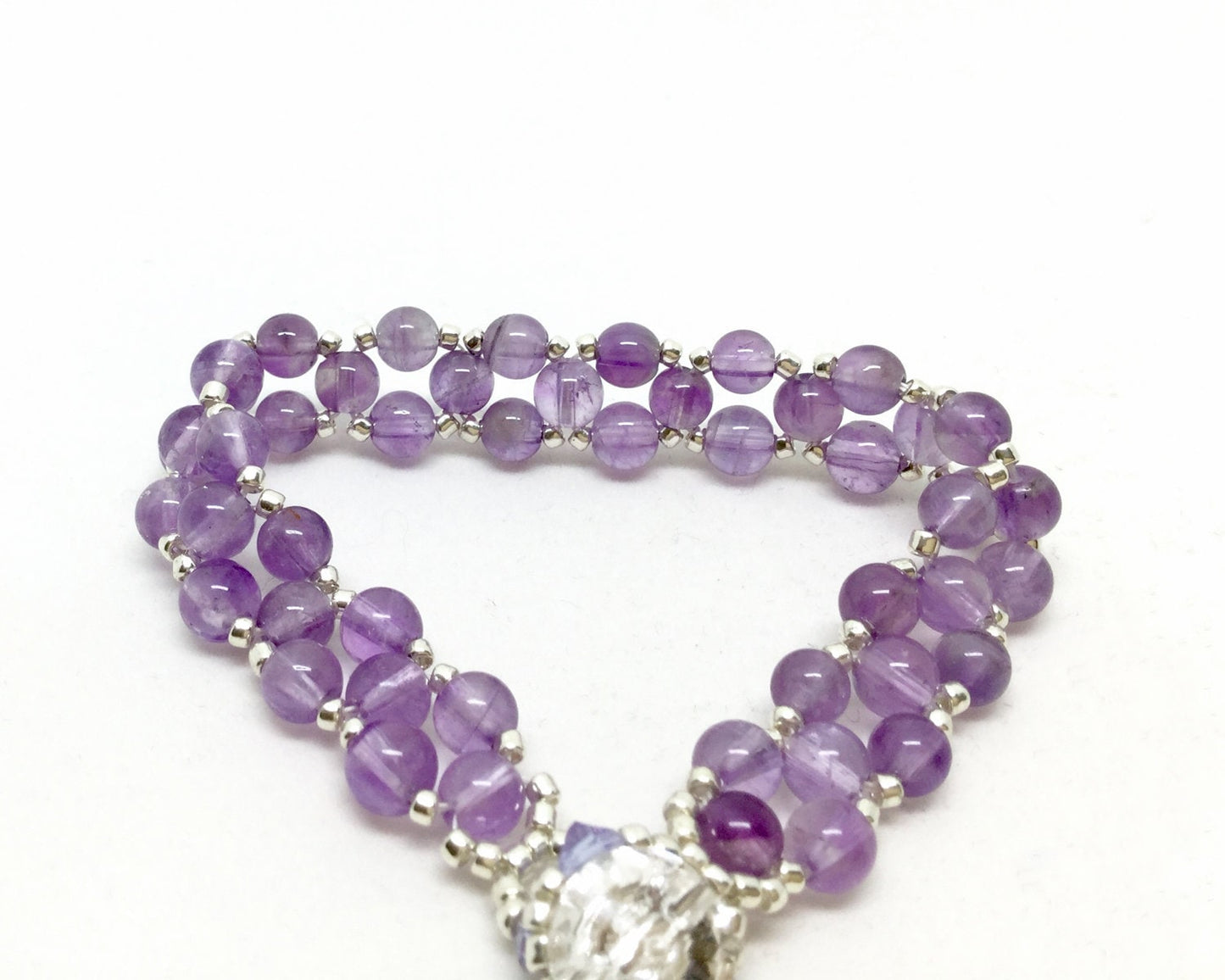 amethyst gemstone bracelet . silver beads . gemstone bracelet . amethyst bracelet . purple gemstone bracelet . amethyst jewelry . february