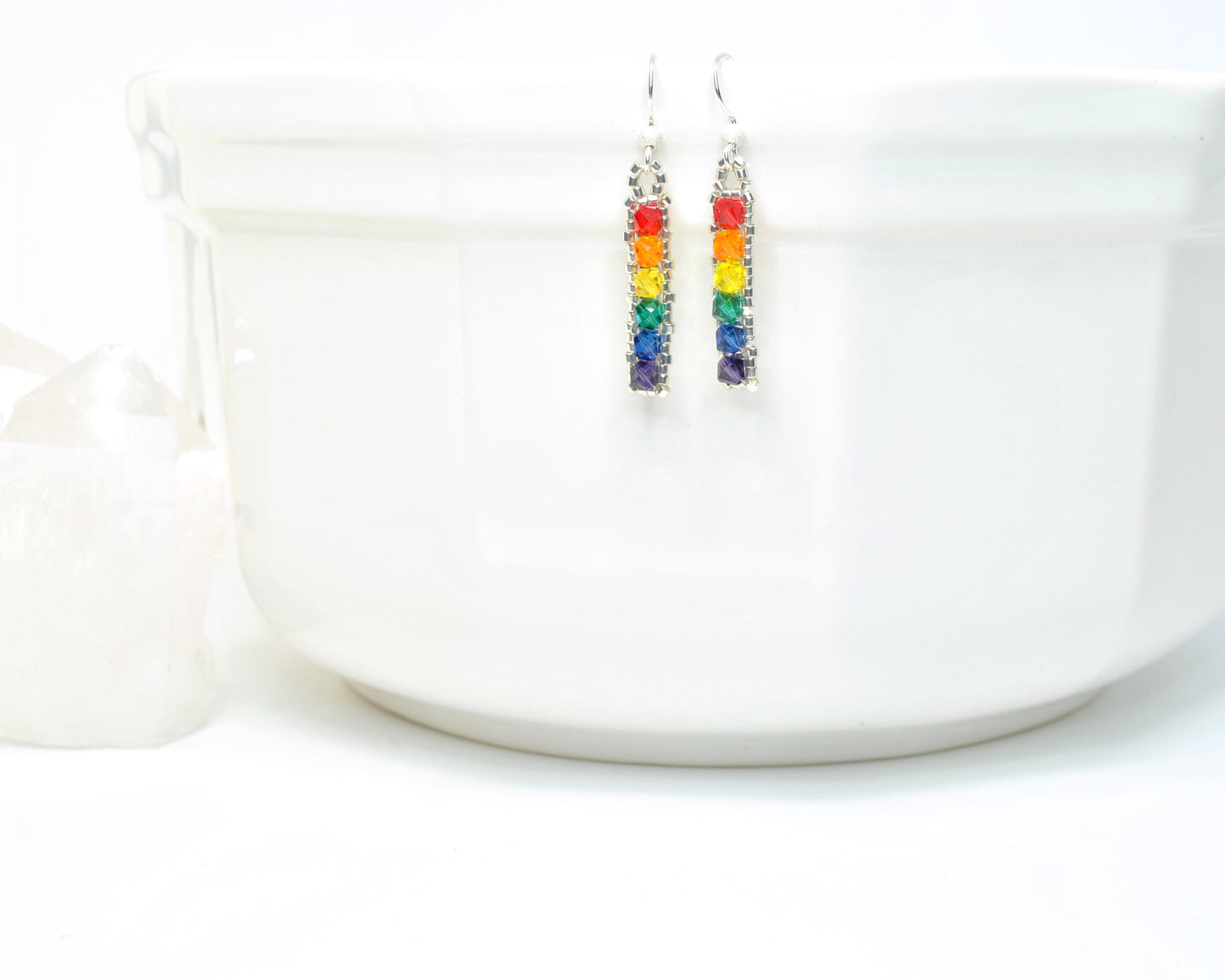 swarovksi crystal rainbow earrings