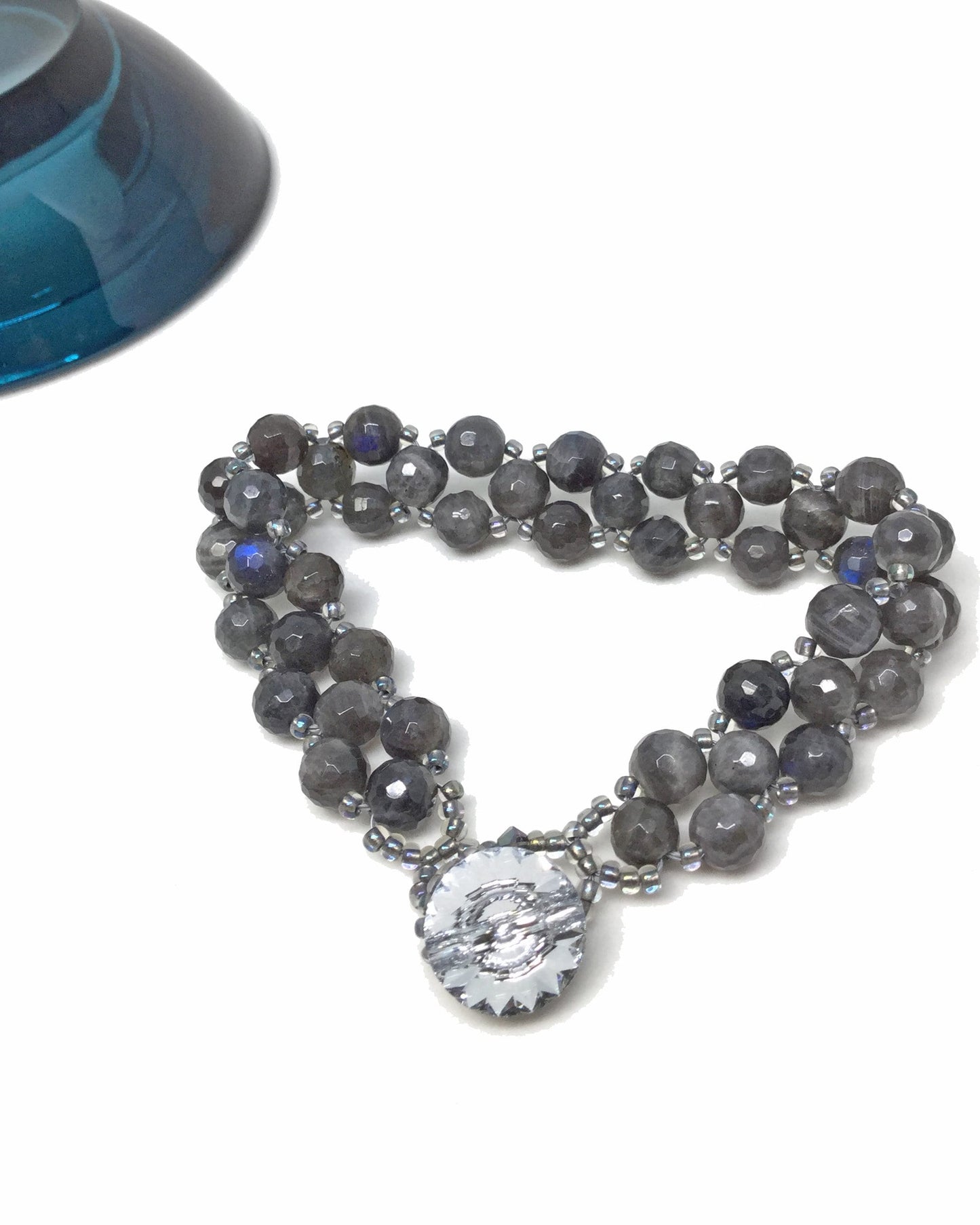 labradorite gemstone bracelet . gray faceted gemstone . labradorite gemstone jewelry . gemstone jewelry . gray gemstone bracelet .