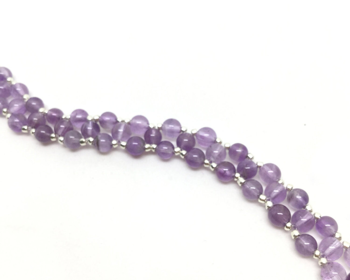 amethyst gemstone bracelet . silver beads . gemstone bracelet . amethyst bracelet . purple gemstone bracelet . amethyst jewelry . february