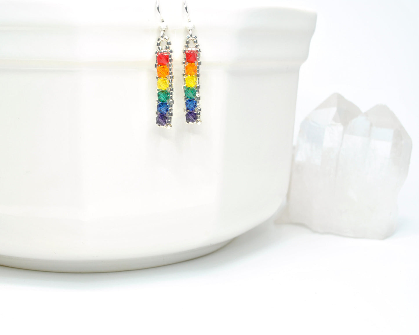 swarovksi crystal rainbow earrings