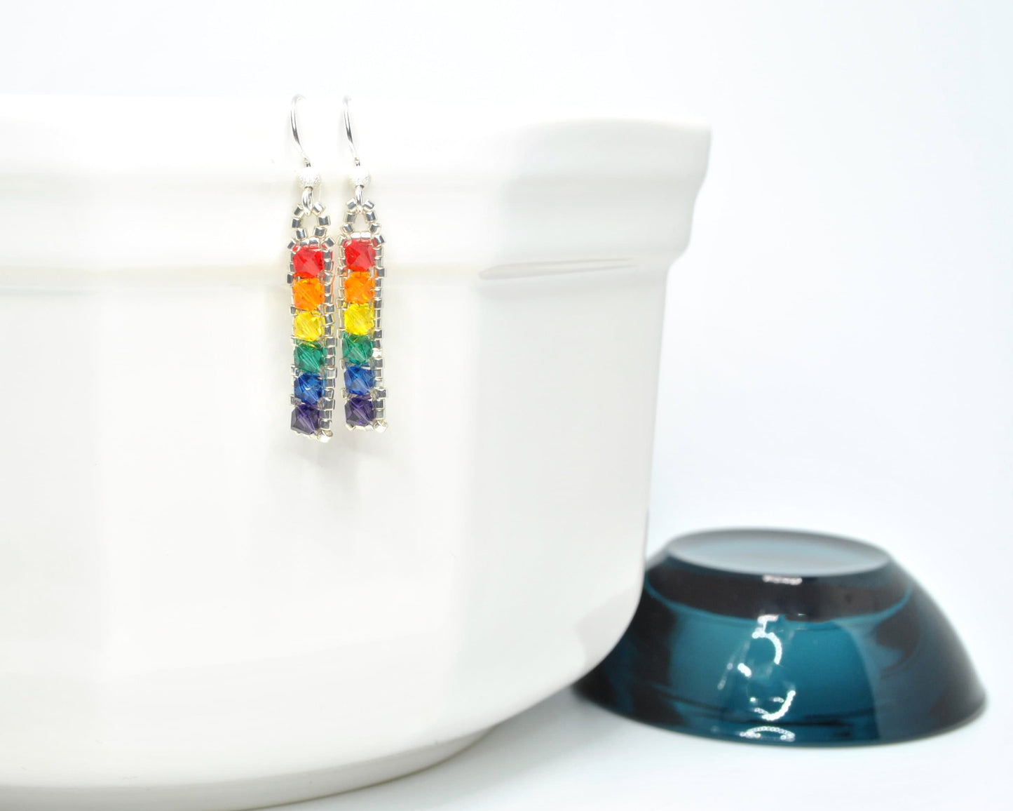 swarovksi crystal rainbow earrings