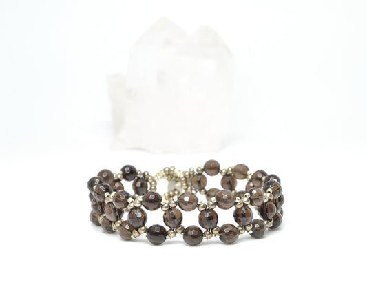 smoky quartz gemstone bracelet . nickel-free jewelry . brown gemstone bracelet . smoky quartz jewelry . brown quartz bracelet . handmade