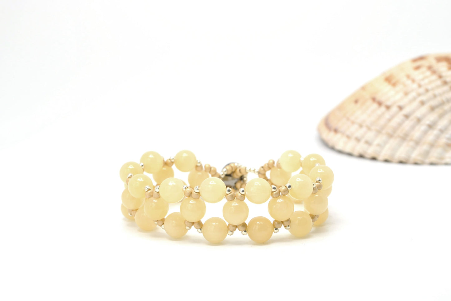 yellow gemstone bracelet . yellow calcite gemstone bracelet . pineapple honey yellow jewelry . nickel free jewelry . calcite jewelry . gift