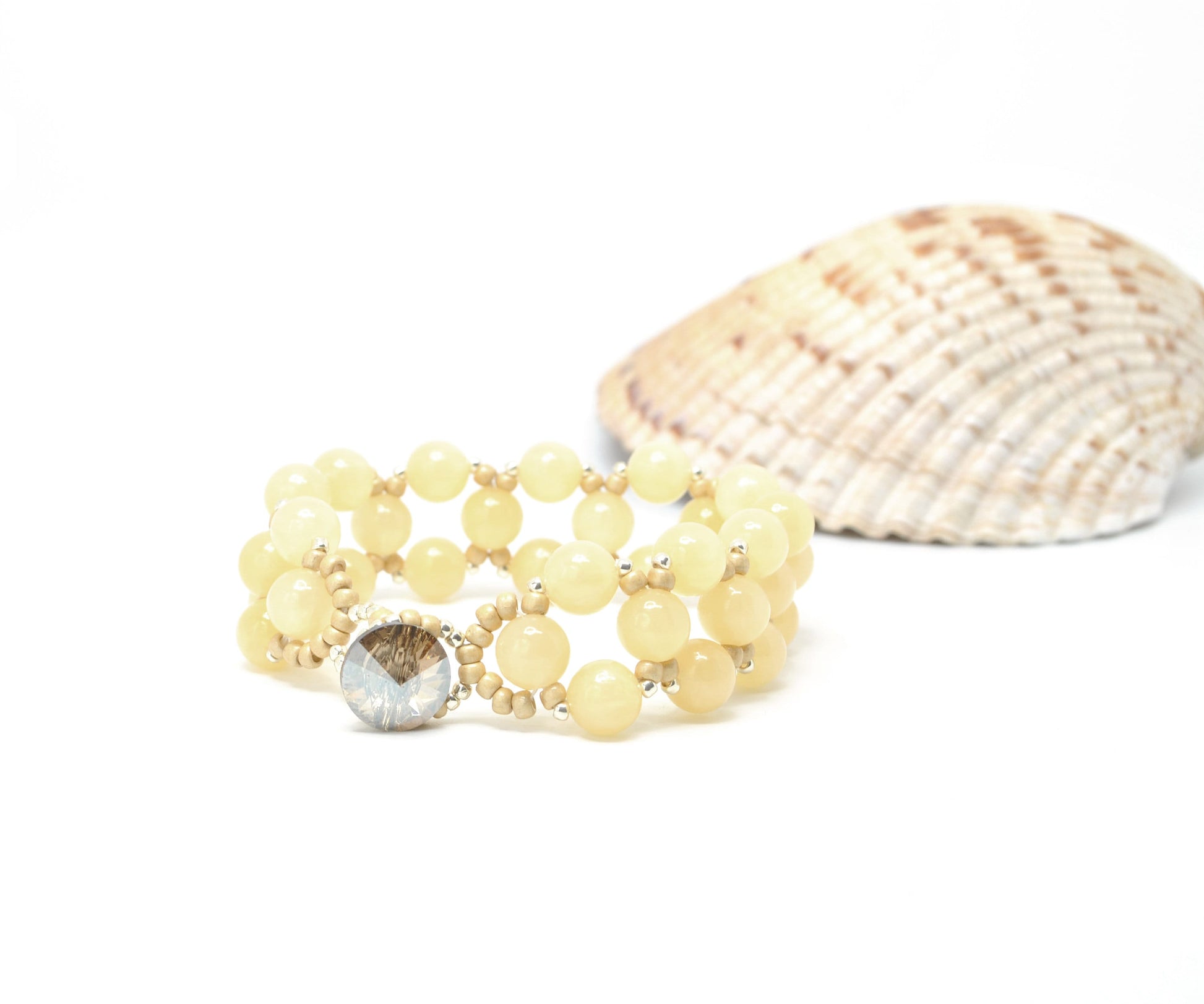 yellow gemstone bracelet . yellow calcite gemstone bracelet . pineapple honey yellow jewelry . nickel free jewelry . calcite jewelry . gift