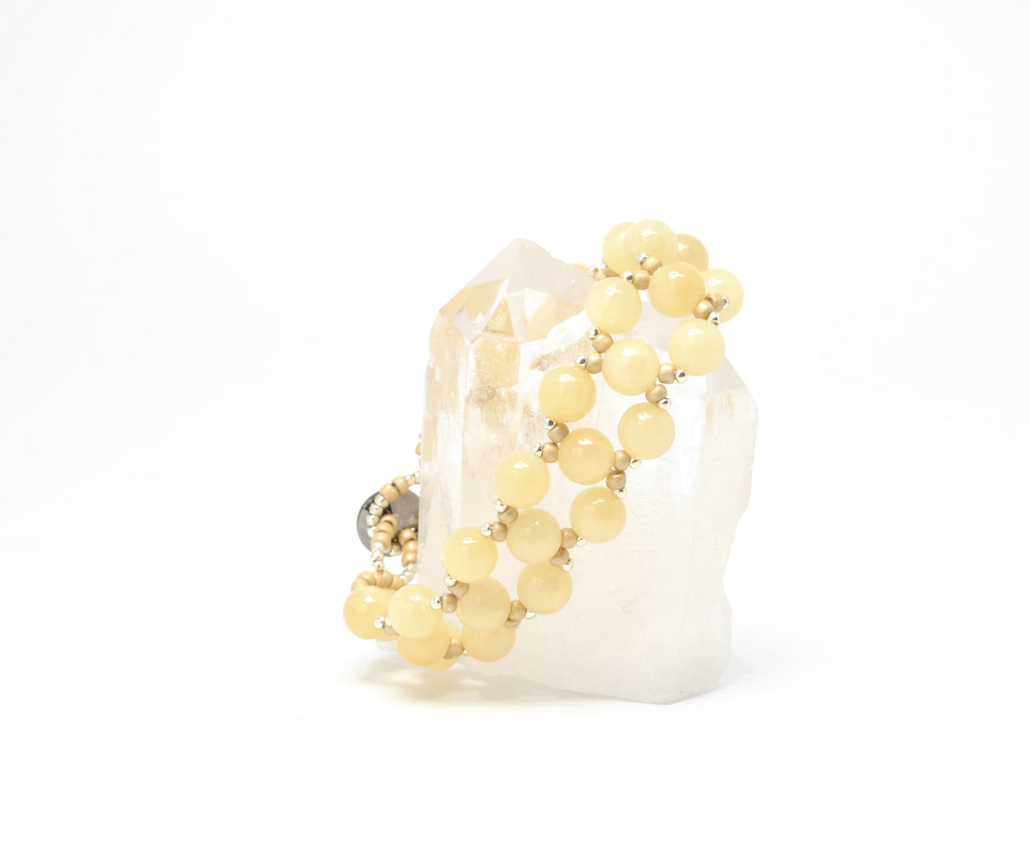 yellow gemstone bracelet . yellow calcite gemstone bracelet . pineapple honey yellow jewelry . nickel free jewelry . calcite jewelry . gift