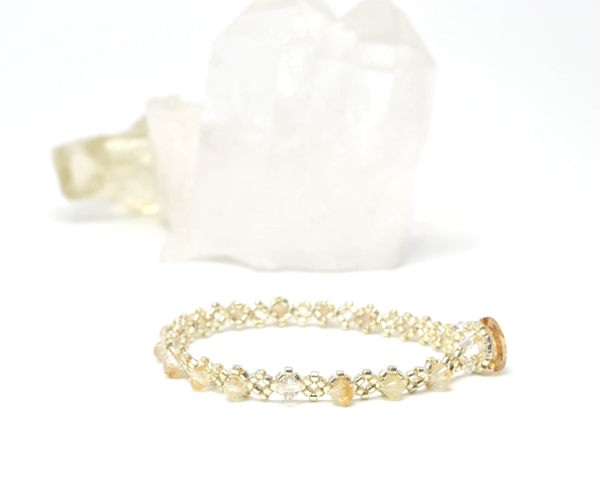 gold rutilated quartz gemstone tennis bracelet . gold gemstone tennis bracelet . handmade jewelry . nickel free jewelry . dainty, delicate