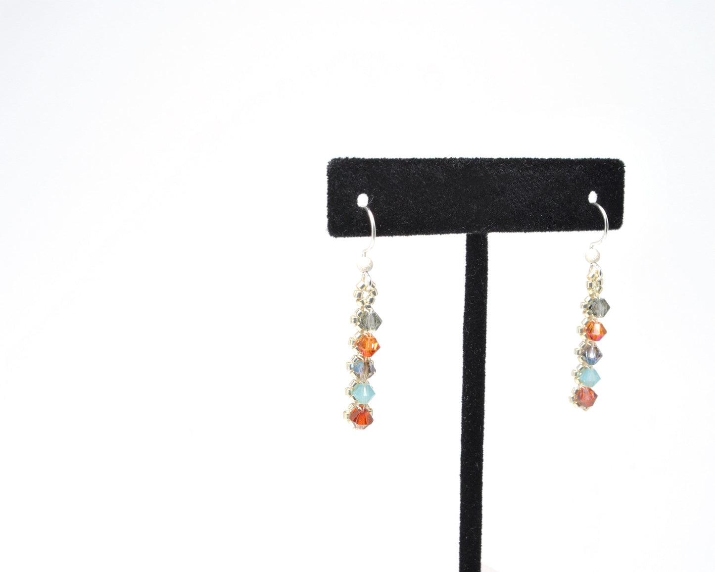 glacier national park . delicate drop earrings . nickel free . montana gift . turquoise, orange, red, bronze, gold . national park gift