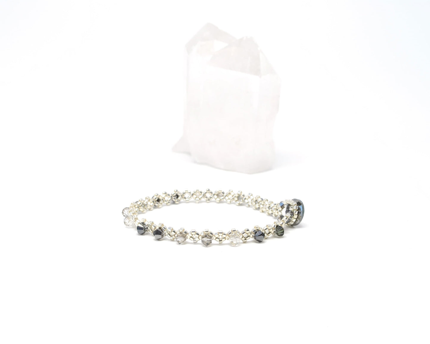 ombre gray crystal bracelet . dainty bracelet . delicate bracelet . ombre black, gray, clear . nickel free . jewelry set . unique gift