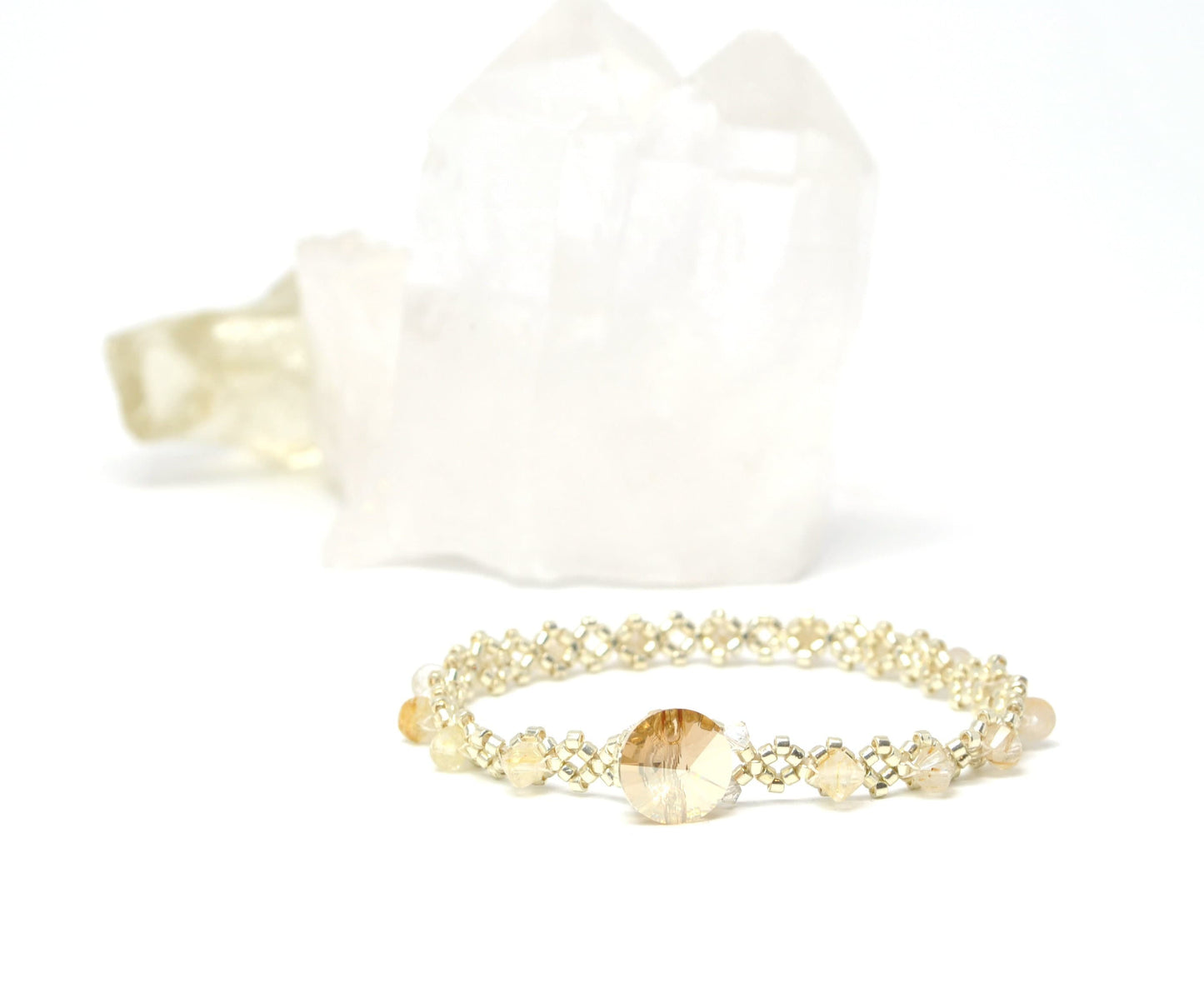 gold rutilated quartz gemstone tennis bracelet . gold gemstone tennis bracelet . handmade jewelry . nickel free jewelry . dainty, delicate